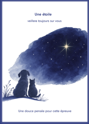 Cartes de condoléances (Une étoile) 30 pièces